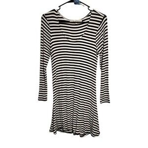 Lovers + Friends Striped Knot Back Cutout Black White Mini Dress Size Small